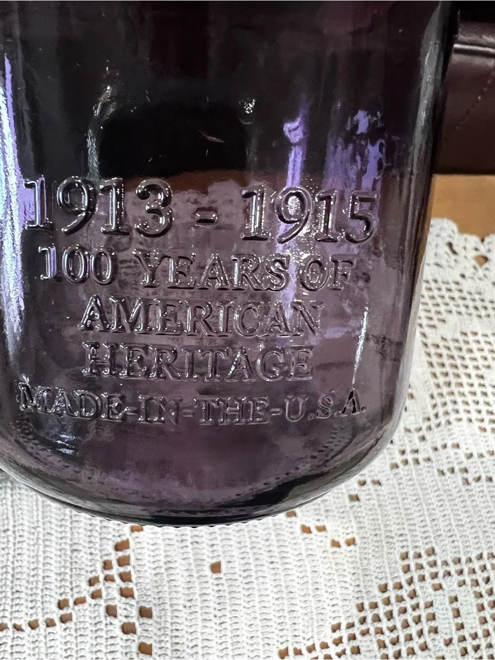 Two Ball Mason jars. “100th Anniversary. Purple jars. Excellent condition.